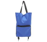 KOMBIUDA Carrello della Spesa Pieghevole con Ruote, Capienza Grande Blu