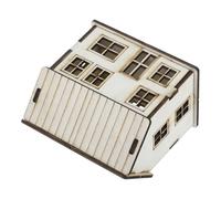 KOMBIUDA Case Di Natale in Legno Rustico Villaggio Di Natale Decorazione Casa Miniatura Fai Da Te Per Interni Beige