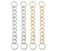 KOMBIUDA Catena Decorativa per Scarpe Fai da Te 4 Pezzi in Ferro Oro e Argento per Valorizzare L'aspetto delle Scarpe Adatta a Feste e Vita Quotidiana