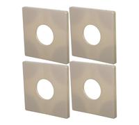 KOMBIUDA Copritubo da Parete Quadrato Autoadesivo 4 Pezzi in Abs Resistente All’umidità per Copertura Decorativa Foro Rubinetto Doccia e Lavabo, Piastra Copriforo Bagno per Installazioni