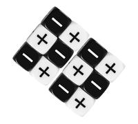 KOMBIUDA Dadi da Gioco Acrilici Simbolo Più e Meno 12 Pezzi Grandi per Accessori per Feste e Giochi da Tavolo Set Dadi Neri e Facili da Leggere