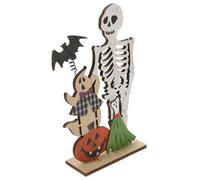 KOMBIUDA Decorazione Halloween Tavolo Legno Centrotavola Decorazione Zucca Scheletro Legno Festa Casa Shopping