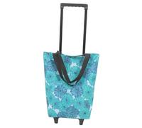 KOMBIUDA della con Ruote e Manico Pieghevole Trolley Portatile in e Resistente Shopping Pratico e Leggero per Supermercato e Viaggi Modello Blu con Motivo Margherita