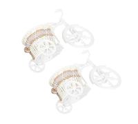KOMBIUDA Elegante Mini Bicicletta Realizzata A Mano in Tessuto Intrecciato Portafiori Decorativo Per Soggiorno Camera Da Letto Matrimonio