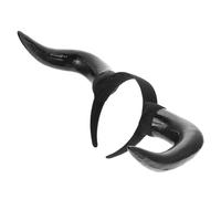 KOMBIUDA Fascia divertente Halloween Headband corna 1 archetto in corno IL arredamento impostore fascia demone per corno copricapo accessorio Nero