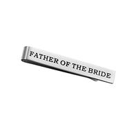 KOMBIUDA Fermacravatta in Inciso Doppia Faccia per Matrimonio Della Sposa con Scritte Father Of The Bride e Loved You First per Cerimonia