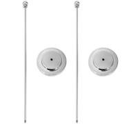 KOMBIUDA Flag Pole with Base in Metallo Argento, Set 2 Pezzi, Supporto per Bandiera da Tavolo per Desktop e Decorazioni da Scrivania