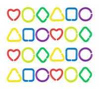 KOMBIUDA Giocattoli a Maglie Geometriche 75 Pezzi per Ragazzo Ragazza, Anelli per Superficie Liscia, Giocattoli Cognitivi per Passeggino e Culla, Sviluppo capacità Motorie Fini e attività