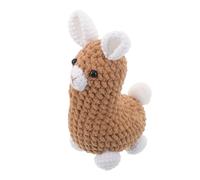 KOMBIUDA Handmade Knitted Alpaca Pendant in Soft Yarn Adorable Crochet Alpaca Keychain Charm For Backpack Desk Ornament Versatile Hanging Decoration