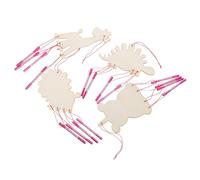 KOMBIUDA Kit Carillon Eolico in Legno Non Finito 4 Set Dinosauro Leone Orso Giraffa Ritagli Forme Artigianato per Bambini Decorazioni creatività