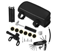KOMBIUDA Kit Riparazione Pneumatici per Bici e Leve Smontagomme in Ferro con Mini Pompa Leggera per Riparazioni Veloci in Ufficio e Riparazione Bici