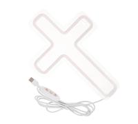 KOMBIUDA Lampada a LED al Neon Croce di Gesù 29×20 Cm in Acrilico Bianco Freddo, Insegna Luminosa Decorativa da Parete per Eventi Religiosi, Matrimoni e Illuminazione Spirituale Domestica
