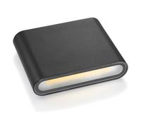 KOMBIUDA Lampada LED da Parete Quadrata in Alluminio Nero Design Sottile per Esterni e Interni Applique Elegante per Corridoi e Muri Luce Calda Resistente