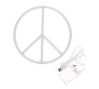 KOMBIUDA Lampada Neon Simbolo della Pace LED da Parete Luce Notturna Decorativa Romantica per Camera USB e Batteria Design Unico e Resistente in Plastica per Feste e Regali Anniversario