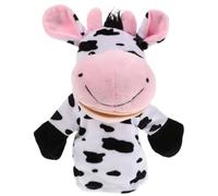 KOMBIUDA Marionetta da Mano Burattino a Forma di Mucca in Peluche, Burattino con Bocca Mobile per Bambini, Gioco Creativo e Interazione Familiare, Pupazzo di Peluche Animali da Fattoria