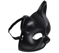 KOMBIUDA Maschera da Gatto Fai da Te Semimaschera in Plastica Nera Sicura e Comoda da Indossare per Carnevale e Feste, Adatta alla Maggior Parte dei Volti