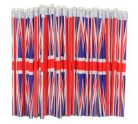 KOMBIUDA Matite Colorate Bandiera a Tema Inglese, 60 Pezzi, Leggere e Pratiche in Legno Gomma, per Studenti, Ufficio e Feste Decorative