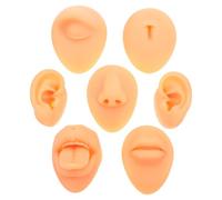 KOMBIUDA Modelli Di Volto Finto in Silicone Per Pratica Di Piercing Naso e Orecchie Realistici Parti Del Corpo Flessibili Per Formazione e Esposizione