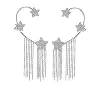 KOMBIUDA Orecchini Clip Donna Stelle con Nappe Eleganti Brillanti Ear Wrap senza Buco Accessorio Moda per Ragazze e Donne Design Resistente e Splendente per Uso Quotidiano e Occasioni
