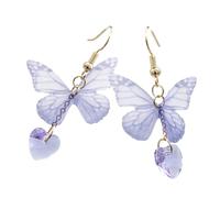 KOMBIUDA Orecchini Farfalla Pendente per Donna in Tessuto Leggero e Decorativo Eleganti con Charm di per Amiche e Famiglia