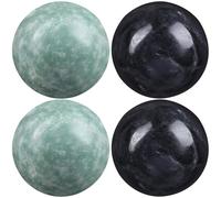 KOMBIUDA Palline di Marmo per Massaggio Mani 2 Set Sfere Rotonde per Rilassamento Muscolare e Sollievo Stress, Facili da Trasportare per Terapia Fisica e Massaggi
