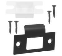 KOMBIUDA Piastra di Riscontro in Metallo Nero con Scatola e Viti Guida per Linguetta Serratura per Porte in Legno Completo per Installazione Facile e Duratura