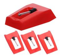 KOMBIUDA Puntine di Ricambio per Giradischi 4 Pezzi, Stilo per Fonografo in Alluminio Compatibile Grammofono e Vinile, Ago di Ricambio per Testina Installazione senza Attrezzi, Accessori