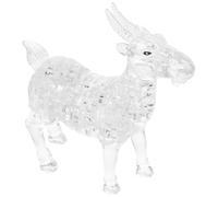 KOMBIUDA Puzzle 3D di Cristallo a Forma di Capra Bianca Ornamento da Tavolo Creativo e Autoinstallante Decorazione Elegante per Casa e Ufficio Regalo Originale per Compleanno