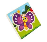 KOMBIUDA Puzzle Educativo Legno Forma Farfalla Didattico Animali con Vernice Sicura con Bordi Arrotondati Stimola Creatività e Apprendimento e Divertimento per Prima