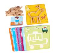 KOMBIUDA Puzzle Educativo per Legno Gioco Logico per Allenamento Cognitivo e Pensiero Giocattolo Montessori per Prima Infanzia e Sviluppo Abilità Motorie
