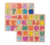 KOMBIUDA Puzzle Legno Montessori con e Colorati Educativo per Maiuscole e con Operazioni Didattico per Abbinamento e Coordinazione Manuale