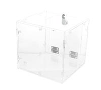 KOMBIUDA Scatola Urne in Acrilico Caso Di Raccolta Di Suggerimenti Cassetta Delle Offerte Scatole Della Lotteria Trasparenti Contenitore Trasparente Con Serratura Basamento Del