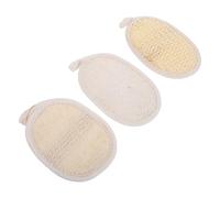 KOMBIUDA Set 3 Pezzi Spugne di Luffa Naturale in Canapa e Cotone Cinturino Elastico per Esfoliazione Viso e Corpo, per Doccia e Pulizia Profonda