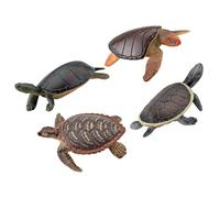 KOMBIUDA Set 4 Pezzi Giocattoli Tartaruga in Plastica Realistici, Sculture Animali di Terra Educativi in Età Prescolare, Decorazioni Didattiche per Crescita Cognitiva e Gioco Creativo