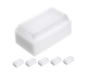 KOMBIUDA Set 6 Spazzole da Bagno per Ragazzo Ragazza in Spugna Ultrasoft Setole Morbide Bianco per Sviluppo Sensoriale e Pulizia Delicata a Doppia Faccia per Educazione Precoce
