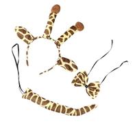 KOMBIUDA Set Costume Giraffa Cerchietto, Coda e Fiocco, Accessori per Feste di Compleanno e Cosplay, Leggero e Portatile, Decorazione Animale per Carnevale e Gioco di Ruolo