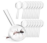 KOMBIUDA Set da 16 Lenti D’Ingrandimento 8X per in Plastica Nera Portatili e Tascabili Accessorio di Lettura e Strumento Scientifico per Attività Didattiche di Gruppo