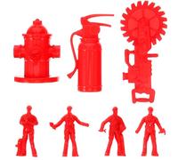 KOMBIUDA Set Di 10 Figure Di Pompieri in Miniatura in Plastica Personaggi Realistici Per Tavolo Di Sabbia Accessori Per Giocattoli Di Città