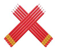 KOMBIUDA Set di 12 Matite Cancellabili Rosse con Impugnatura Confortevole e Colori Resistenti per Valutazione Test e Disegno Artistico in Legno Esagonale