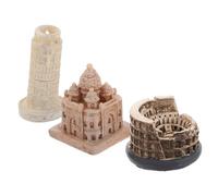 KOMBIUDA Set Di 3 Modelli Di Edifici Famosi in Miniatura Decorazioni Realistiche Di Monumenti Ornamentali Micro Scene Accessori Unici Per Ufficio Casa Desktop