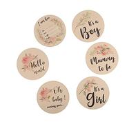 KOMBIUDA Set di 6 Cartelli Mensili Baby Mile Signs con E Annuncio di Nascita per Neonati