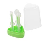 KOMBIUDA Set Spazzolini Da Denti in Silicone Per Ragazzo Ragazza 3 Pezzi Pulisci Lingua Morbido e Spazzolino Per Gengive, Supporto Igienico Incluso Per Igiene Orale Ragazzo Ragazza e Primi Dentini