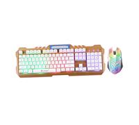 KOMBIUDA Set Tastiera Retroilluminata Usb Con Mouse Ergonomico Da Gioco Comodi Per Pc Per Gamer e Uso Quotidiano (Rainbow)