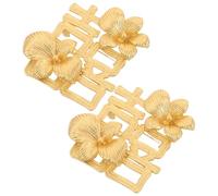 KOMBIUDA Spilla Floreale Dorata Vintage 2 Pezzi per Matrimonio Accessori Eleganti da Bavero e Sciarpa Carattere Cinese della Felicità Set Leggero per Abiti da Festa Uomo e Donna