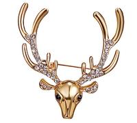 KOMBIUDA Spilla Forma Di Renna Natalizia Cristalli Spilla Da Bavero Per Uomo e Donna Accessorio Decorativo Per Vestiti