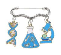 KOMBIUDA Spilla per Bomboniere Scientifiche - Spilla da Bavero Biologica con Microscopio a Doppia Del Dna, Distintivo da Scienziato per Borsa da Laboratorio, Zaino, Festa, Adulti, Cappellini, Borse