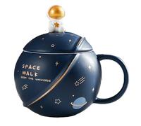 KOMBIUDA Tazza da Caffè in Ceramica a Forma di Astronauta e Globo, Multifunzionale, Resistente al Calore, per Bere a Casa al Ristorante, Colore Blu Creativo Stili multipli