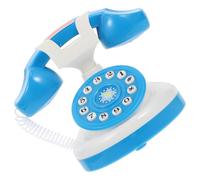 KOMBIUDA Telefono Giocattolo per in Plastica Giocattolo di Simulazione del Telefono Animato Educativo per Giochi di Ruolo e Interazione Genitori-Figli Colore Blu