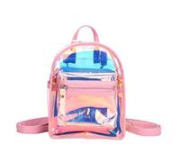 KOMBIUDA Zaino Casual Ragazze Rosa Dazzling Zainetto Trasparente con Zip Pratico per Viaggio e Scuola Leggero e Resistente per Bambine e Ragazze