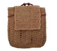 KOMBIUDA Zaino Paglia Intrecciato Marrone Chiaro 1 Pezzo, Borsa a Tracolla Donna per Spiaggia e Attività Estive, Capiente per Fazzoletti e Cosmetici Essenziali